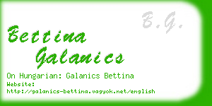 bettina galanics business card